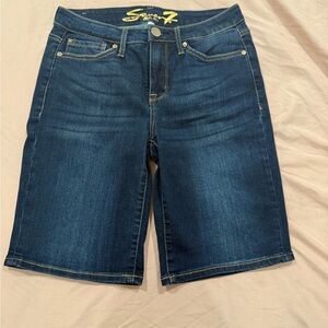 Seven7 Women's Dark Blue Jean Shorts